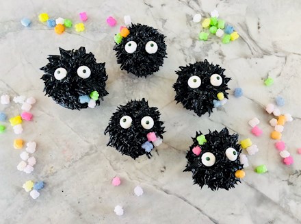 Studio Ghibli mini soot sprite cupcakes 